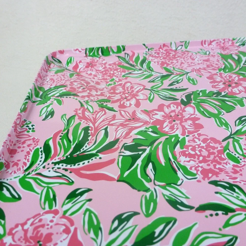 Lilly Pulitzer GWP Cookie Exchange‎ Kit Pink Floral Tin Seahorse Pineapple Shell